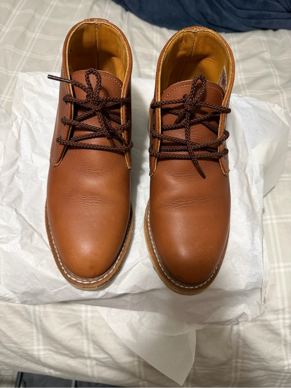Men's Tan Leather Red Wings